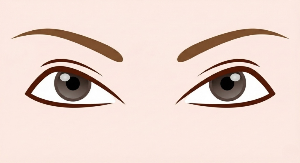 「三角眼」是指上眼瞼呈直線,在靠近淚堂處形成斜尖,使眼型呈現倒三角形。