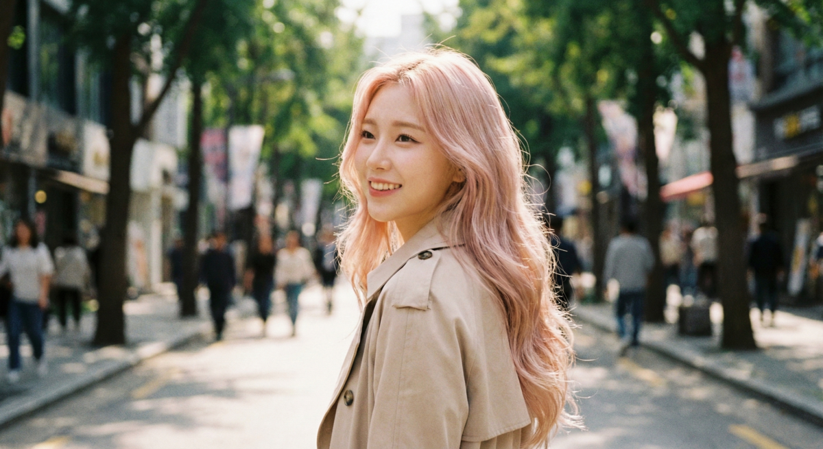 淺金粉色精緻亮眼，粉色與奶茶金融合，適合白皙膚色，甜美吸睛如洋娃娃般。