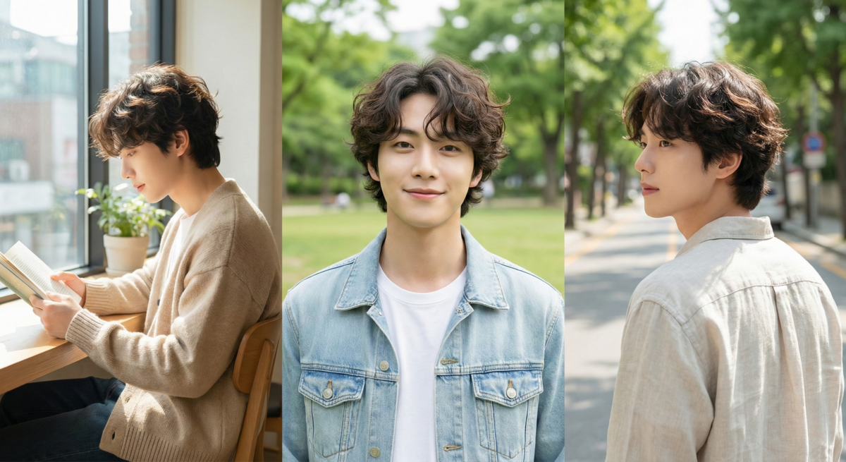 韓系鬆軟捲以自然柔軟捲度打造輕盈隨性髮型，適合中長髮軟髮男性。