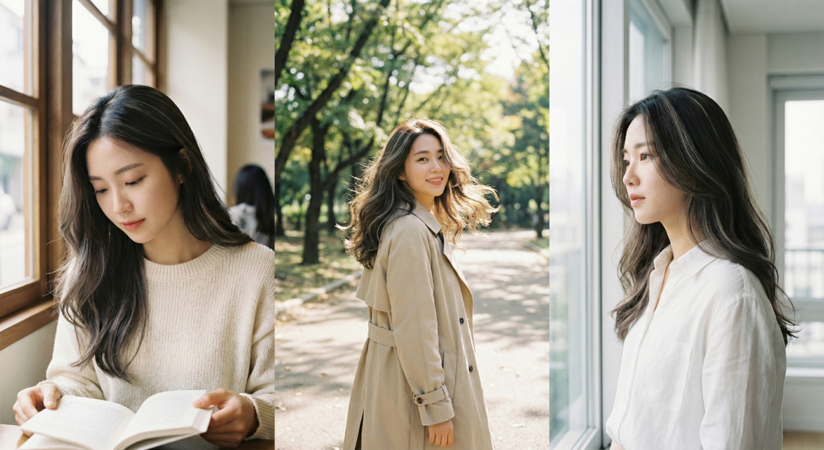 遮白髮首選奶霧亞麻棕挑染，細緻霧面線條減輕厚重感，增添空氣感與立體層次，自然蓬鬆又輕盈。