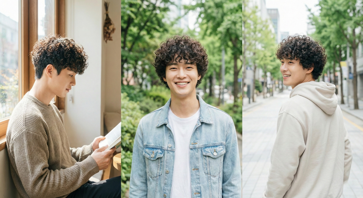 羊毛捲以細密捲度打造豐盈立體短髮，適合髮量少或細軟髮男性。