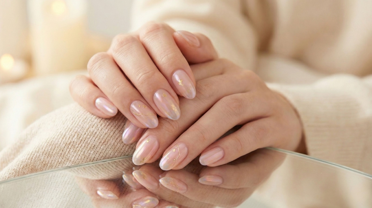 圖中這款人魚姬美甲比一般亮片更細膩優雅,比單色更具仙氣,是提升「戀愛運」的秘密武器。