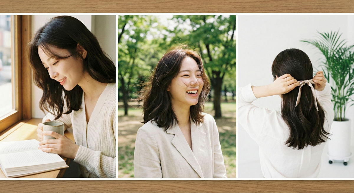 黑茶色髮色以原生黑為基底，巧融暖棕光澤，自然提亮膚色，低調又顯氣色，是偽素顏心機首選。