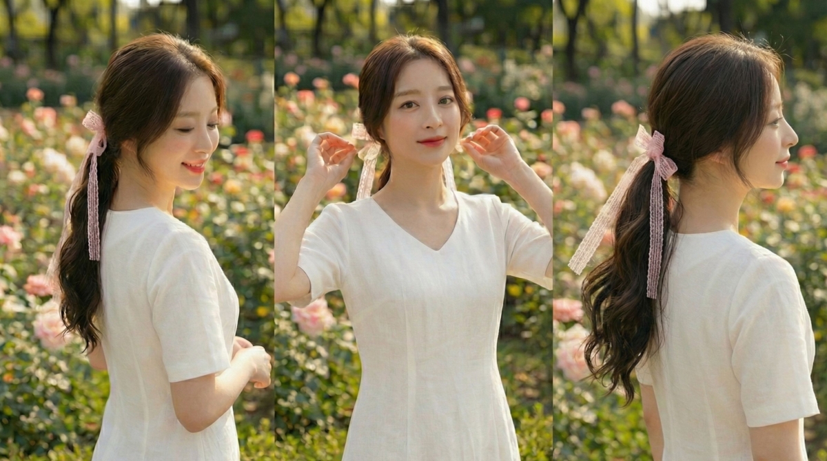 蝴蝶結等具有垂墜效果的髮飾。這不僅能視覺上完美拉長頸部線條,更是修飾圓臉與短下巴的顯瘦神器!