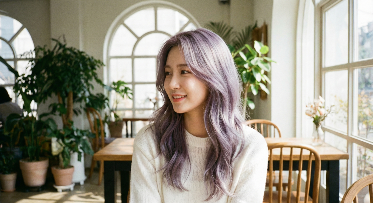 薰衣草灰紫色夢幻優雅,紫灰霧面讓髮絲輕盈蓬鬆,層次豐富,提升氣質。