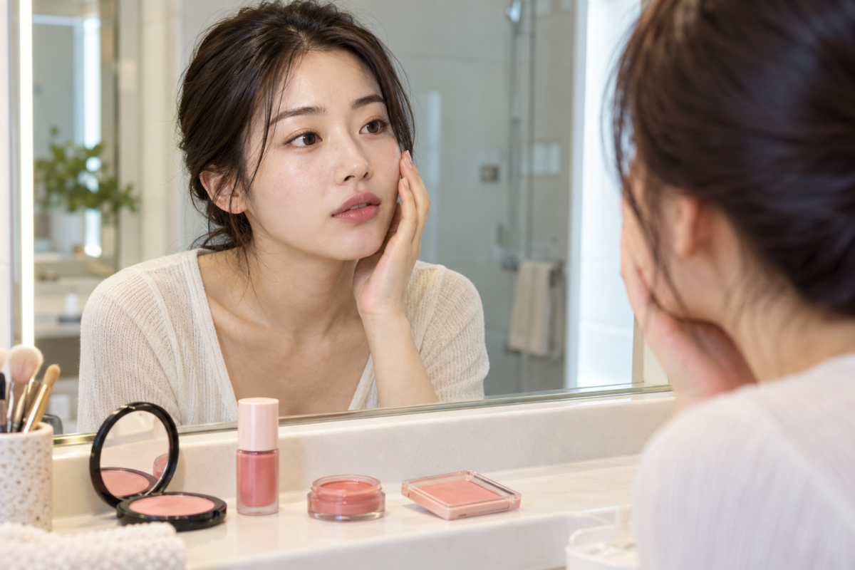 液體胭脂上妝時先取少量，再用手指、粉撲或化妝掃輕拍在面頰，避免反覆推抹令粉底移位或出現斑駁。
