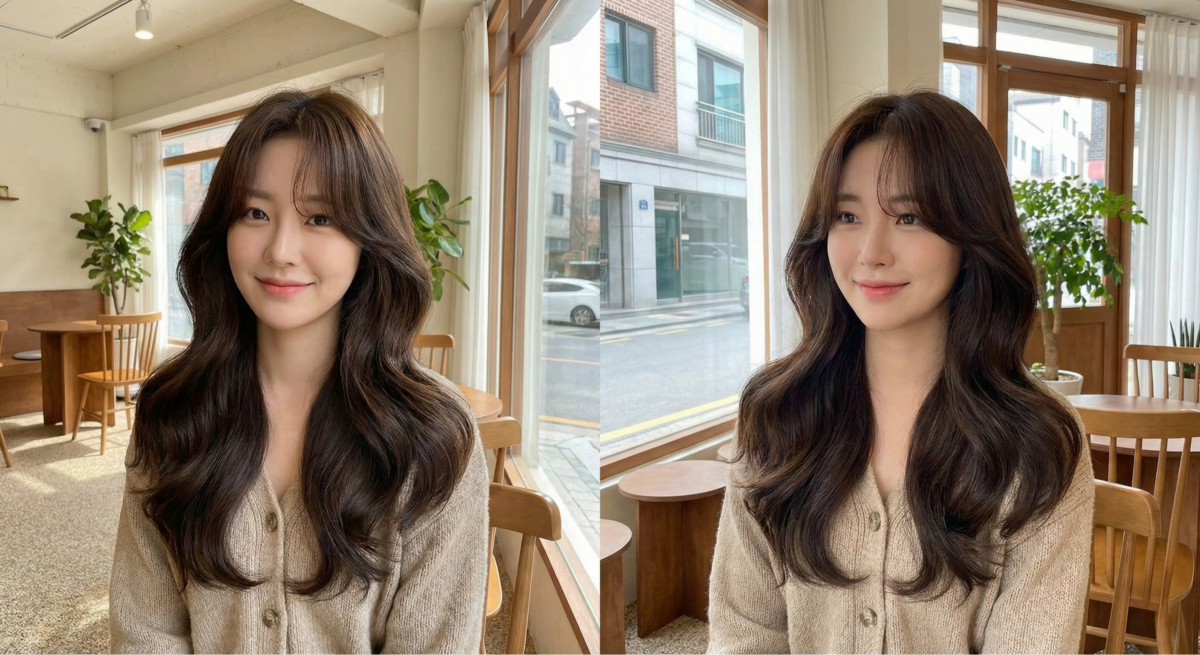 女神波紋燙以滑順大捲為特色，從髮頂或髮中開始營造自然垂落的柔順波浪，輕鬆修飾輪廓，展現成熟優雅的知性美。