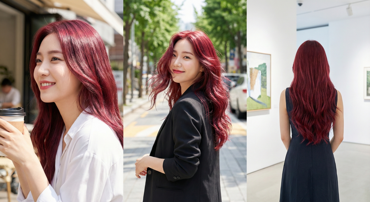 玫瑰紅醋栗色以成熟莓果紅為基調，亮眼又不誇張，層次豐富，展現自信個性與性感魅力。