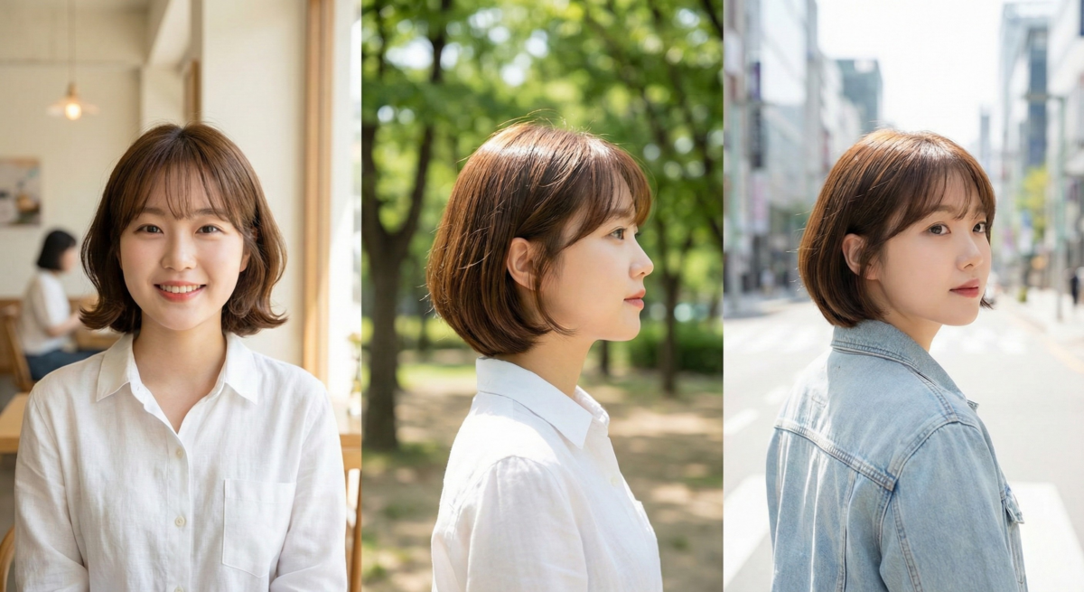 耳下鮑伯配空氣感法式瀏海，打造小臉精緻感與慵懶減齡時髦造型。