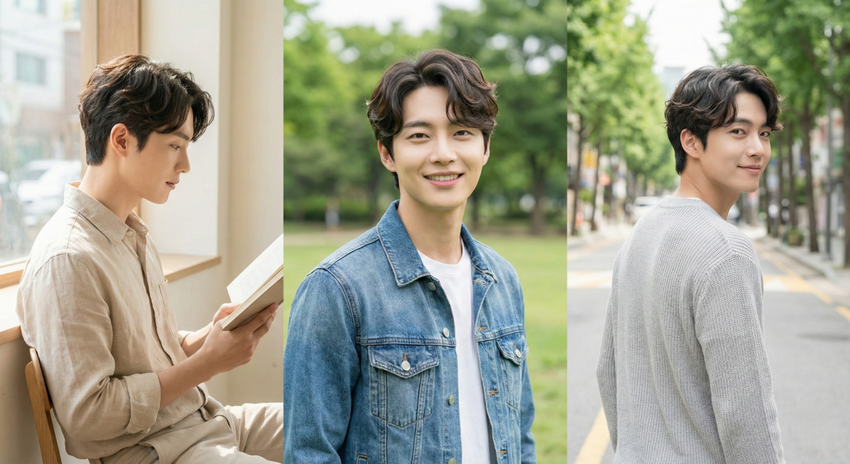 三七旁分捲以三七分線和自然捲度打造整齊成熟紳士髮型，適合臉型較長或方的男性。