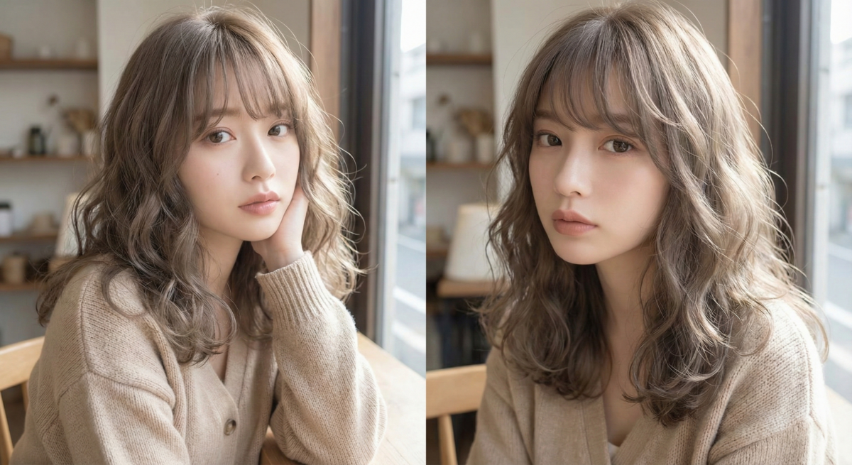 奶茶色系一直是日系髮色的不敗王者，結合了米色與灰色的優點，呈現出一種像絲絨般滑順的視覺效果。