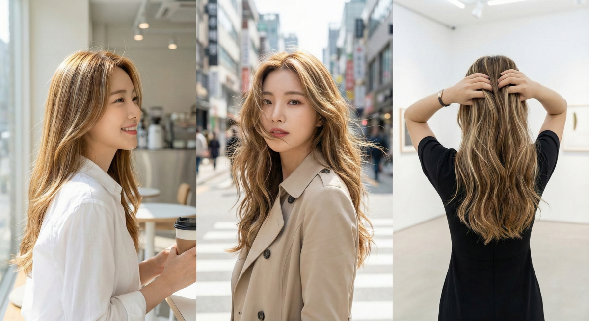 歐美混血線條染透過細緻淺色線條營造光澤與層次感，增加髮絲空氣感與立體感，是細軟髮救星。