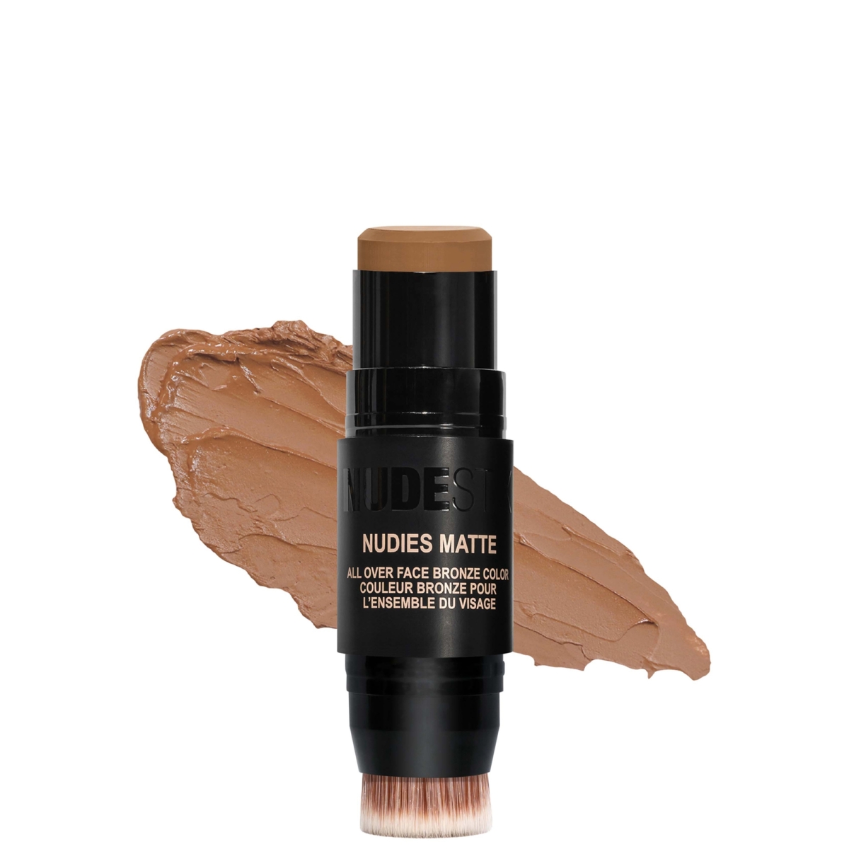 NUDESTIX 雙頭修容彩妝棒集修容與暈染於一身，防水霧面質地一支即可完成自然立體全臉妝容。