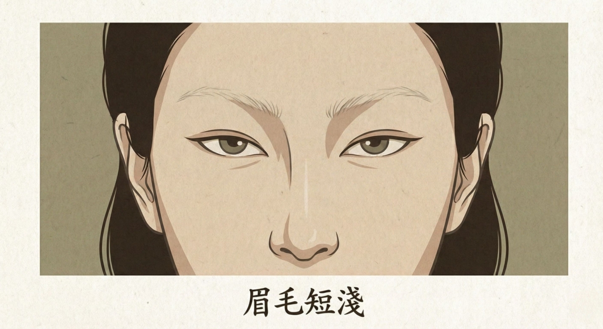 根據面相分析，眉毛代表情分與器量，眉短不過目，代表其人其實心胸狹窄且精於計算，是典型的極端利己主義者。