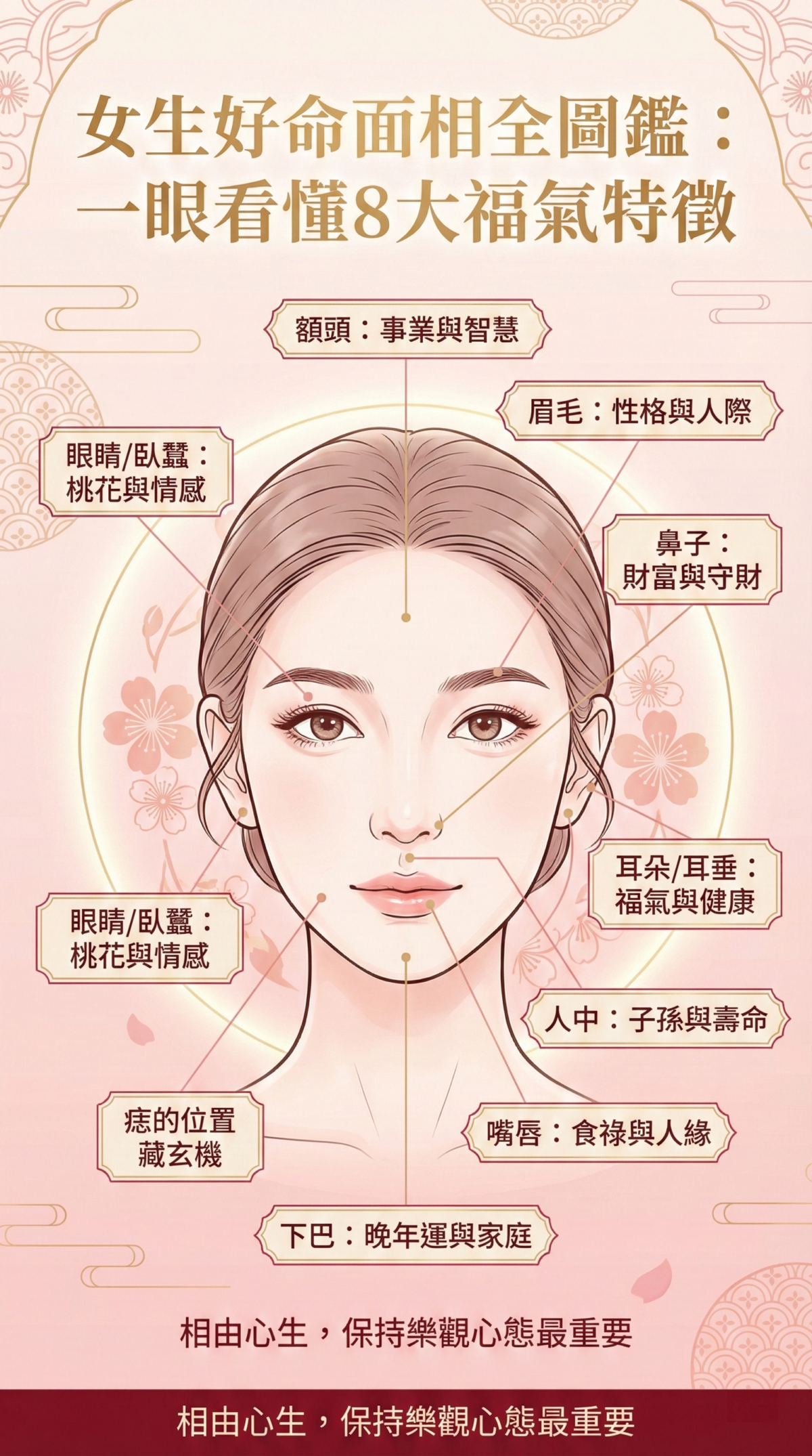 面相學認為，臉上每個細節和痣的位置都能透露健康、財運、事業與感情運勢。