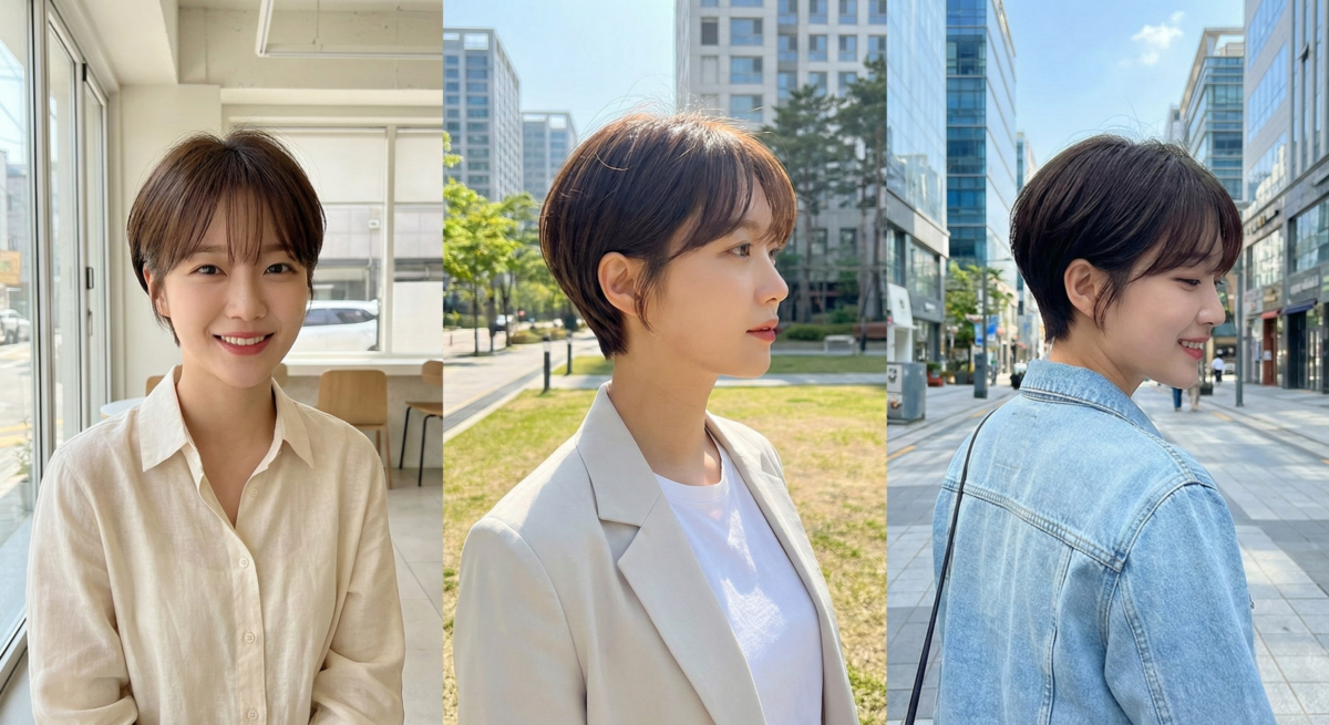 俐落極短髮配柔和法式瀏海，凸顯五官立體感，摩登又帶文藝氣息，簡單整理即可時髦減齡。