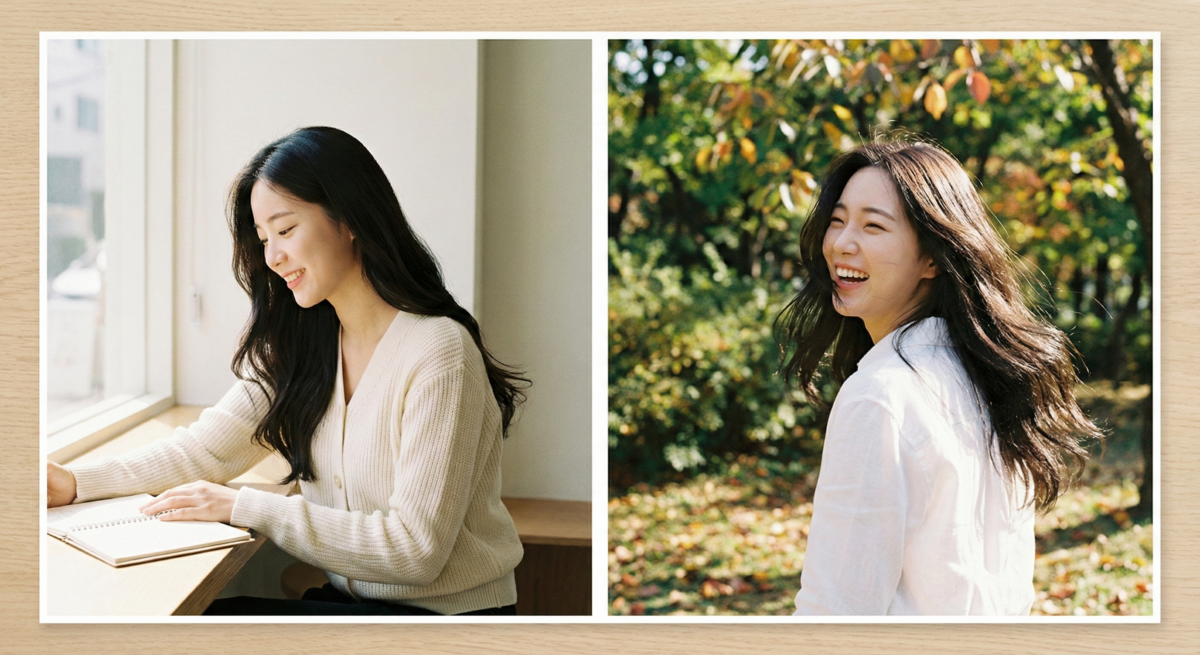 黑茶色免漂顯白髮色，低調自然又有層次，保護髮質同時提亮膚色，散發高級溫柔氣質。