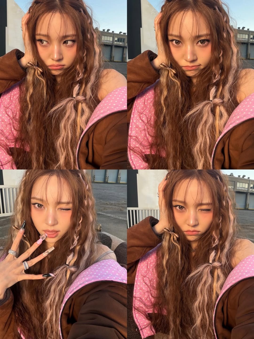 少量的金色點綴能打破黑髮的壓抑感，讓面部輪部看起來更柔和。