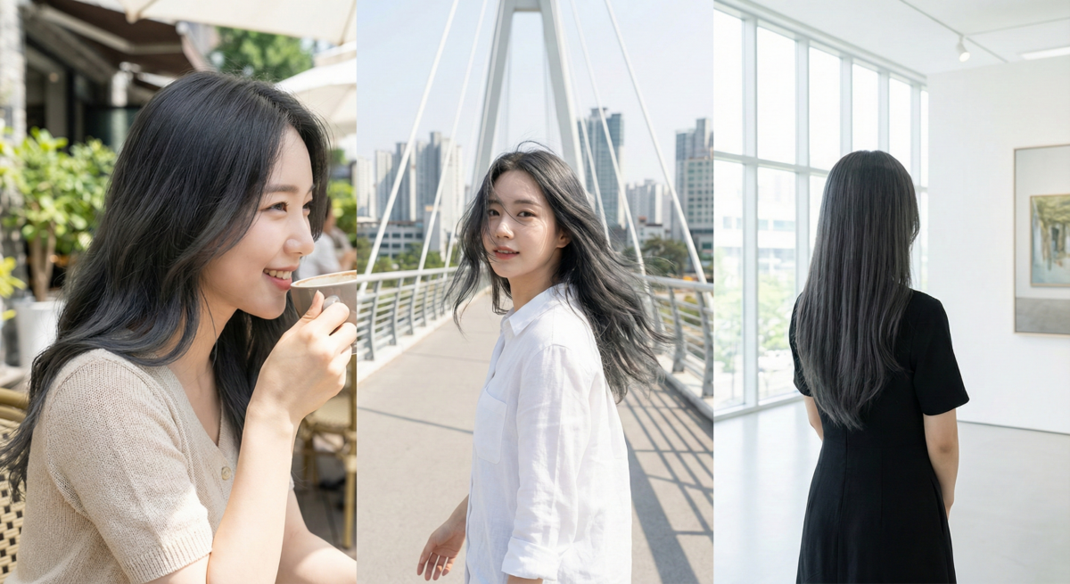 深灰黑色髮色低調高級，顯白效果極佳，褪色自然越洗越好看，也能解決布丁頭問題。