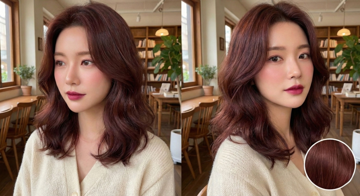 如果不喜歡太冷的色調，可以試試這款帶紫紅底的莓果紅棕。