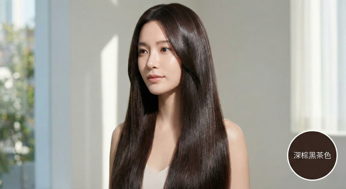 在2026年的韓系美學中，黑髮不再是「純黑」，而是帶有深邃層次的黑茶調深棕。
