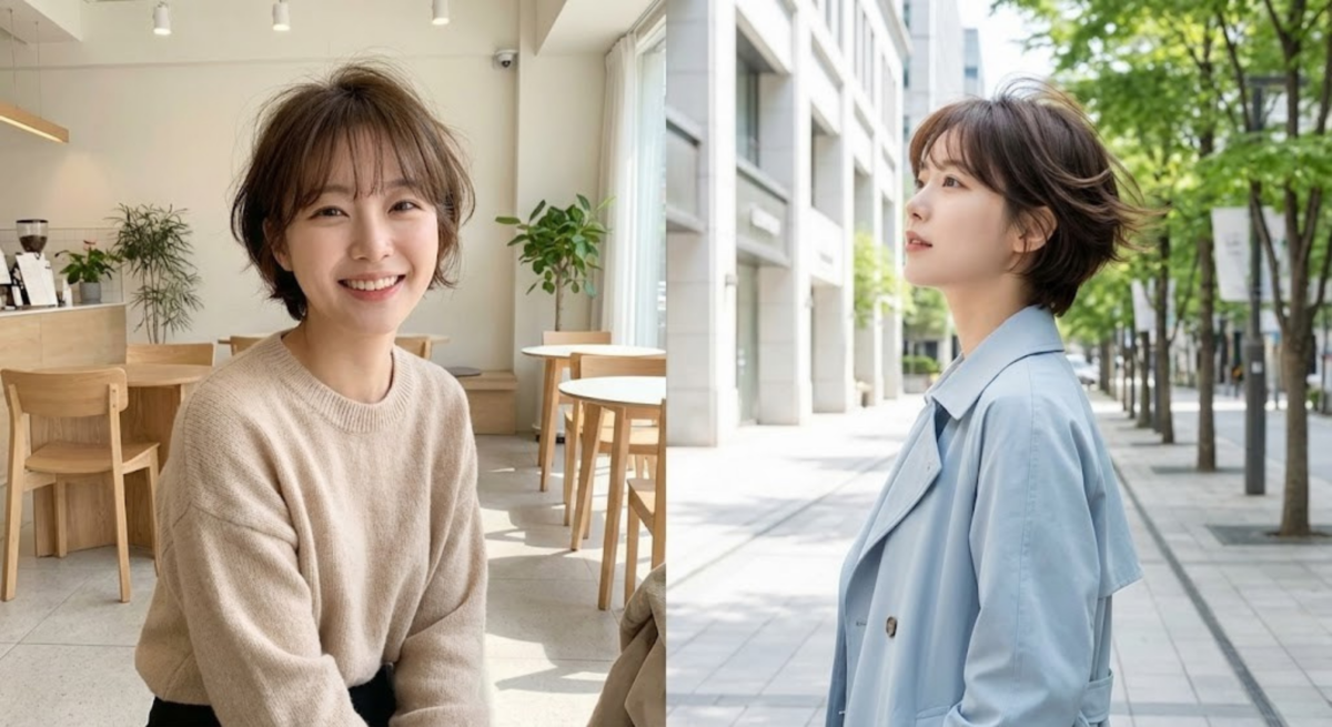 法式男孩短髮（精靈系短髮）層次豐富，搭配空氣瀏海增加後腦蓬鬆感，修飾臉型並提升五官立體感，隨性自然又減齡，適合各種穿搭。