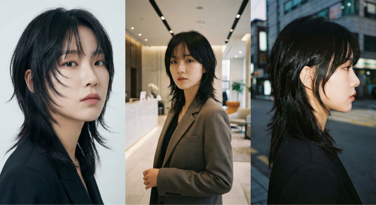 「羽毛剪狼尾」結合復古層次完美柔化高顴骨與稜角,打造整形級小臉效果,展現幹練高冷的御姐氣場。