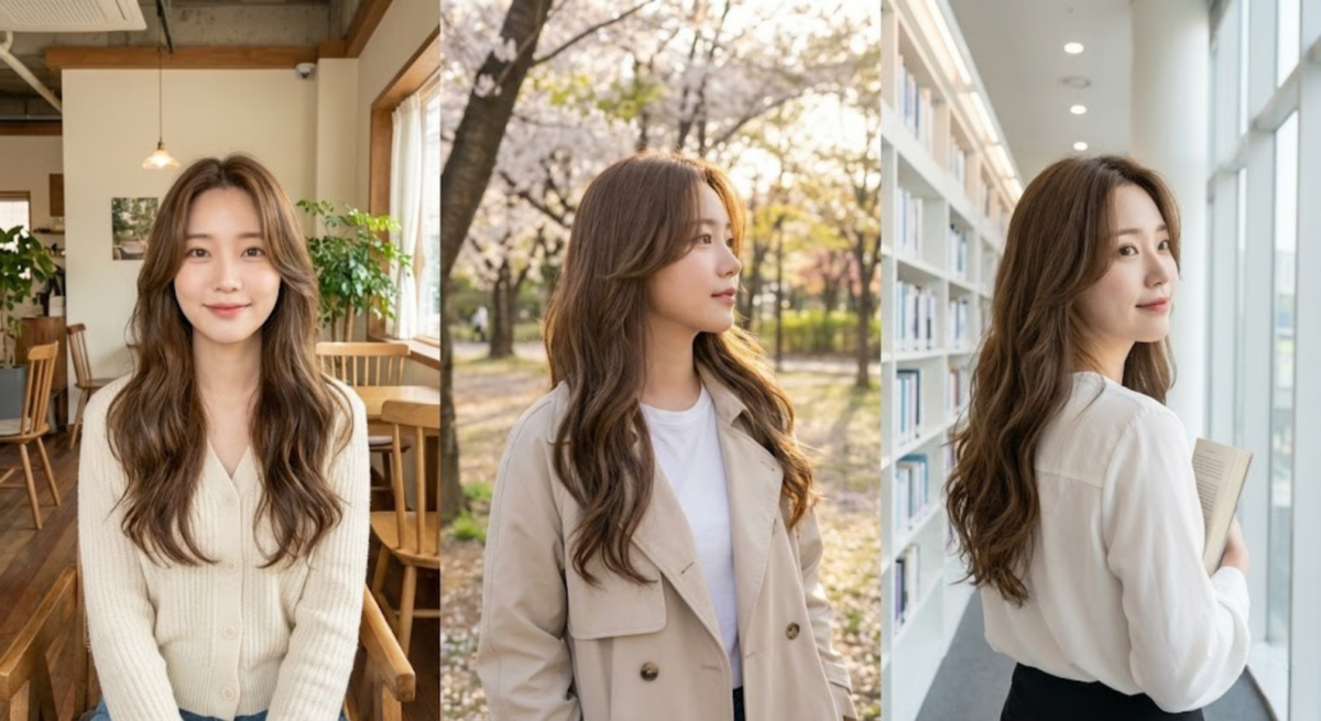 柔化版公主切搭配隨性長髮，線條自然柔和，營造低調又有氣質的隨性造型。