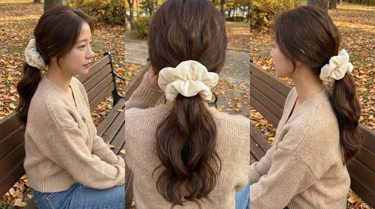 蓬鬆的髮圈設計不僅能增加視覺髮量,讓頭型更飽滿,隨手一紮就能輕鬆營造出溫柔優雅的韓系歐膩氛圍!