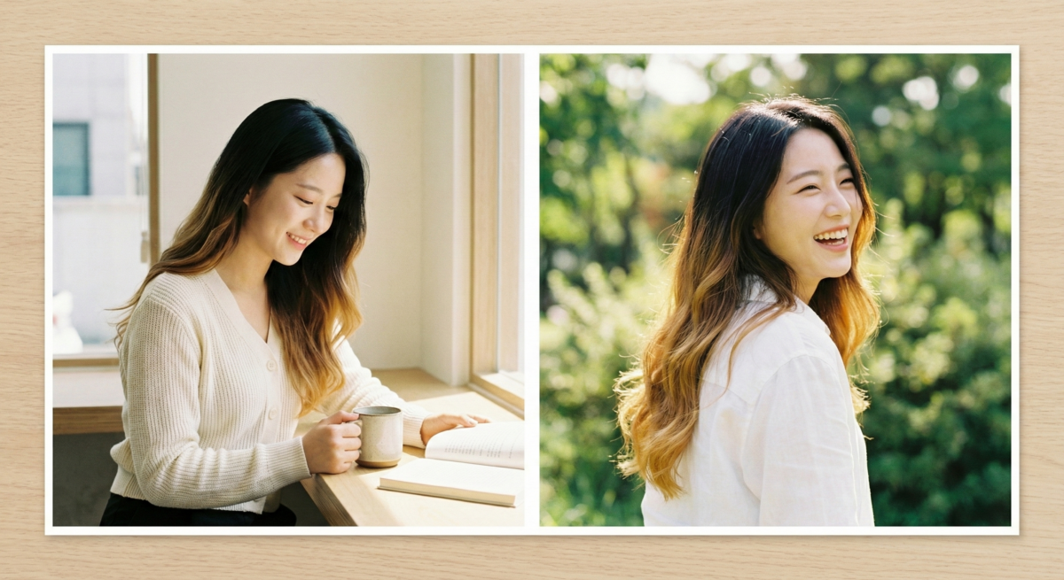 漸層棕色免漂髮色，高級層次感顯白提氣色，髮根長出也不尷尬，護髮又好駕馭。