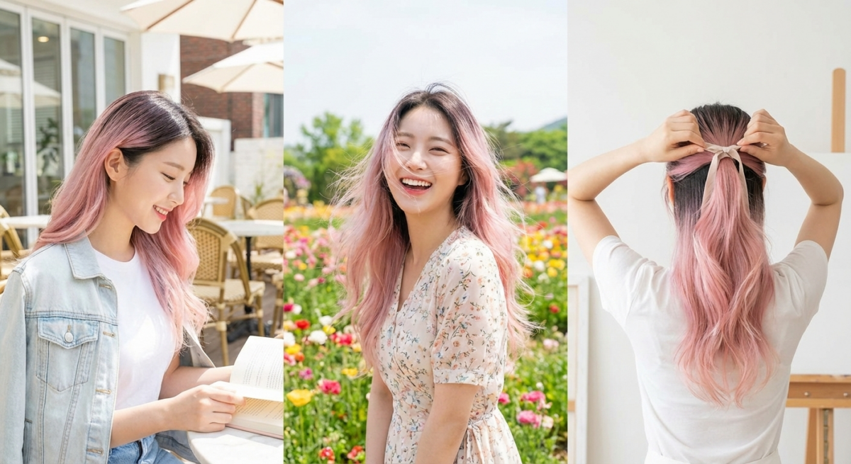 夢幻粉漸層手刷染利用手刷漸層技法，將粉色自然暈染，打造夢幻、多巴胺感與精靈般氣質的高回頭率髮色。