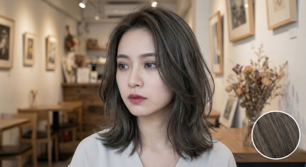 很多女生想追求那種「外國人風」的透明感，霧感灰棕絕對是不漂髮色中的首選。