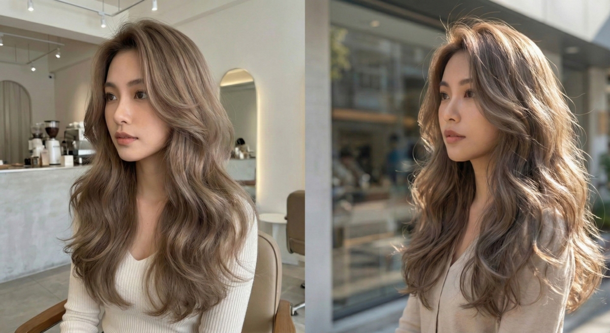焦糖奶灰之所以成為2026亮棕髮色推薦中的首選，主因在於它能完美解決捲髮容易顯得沉重呆板的問題。
