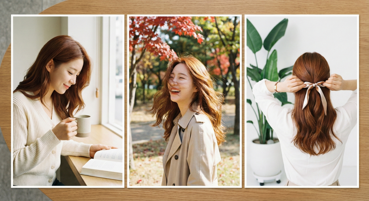 焦糖紅棕髮色自然提亮膚色，顯白又提升氣色，是黃皮女生的日常減齡首選。