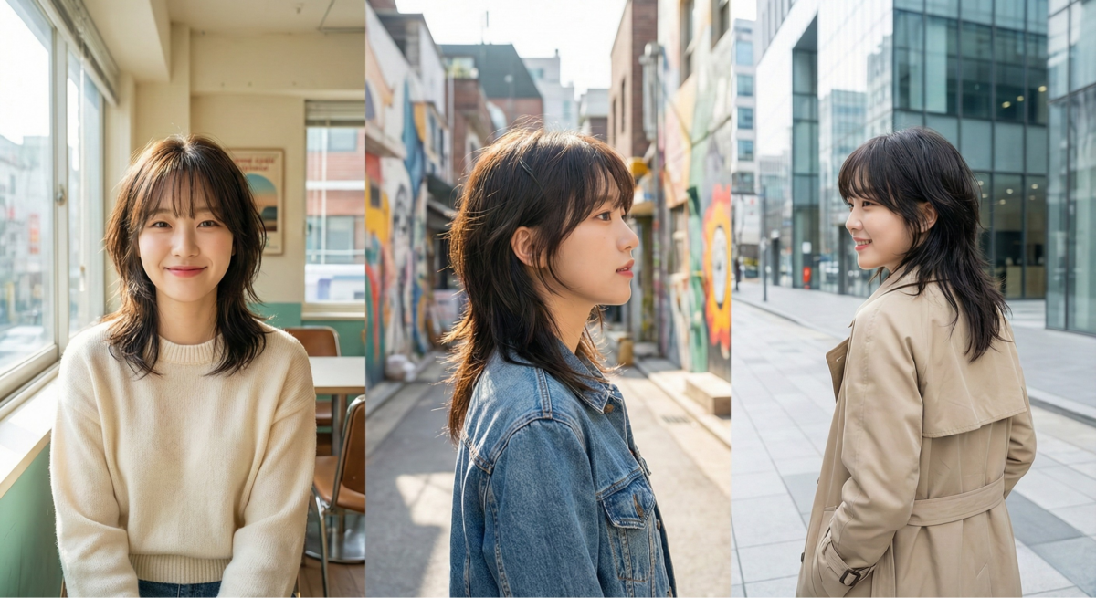 個性狼尾剪配柔和法式瀏海，高層次線條平衡帥氣與甜美，打造簡單整理即可的潮流個性造型。