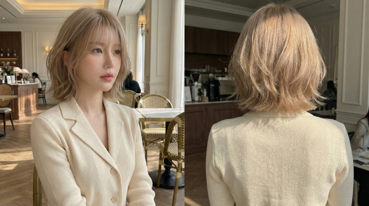 結合了歐美式的高級感，這款髮色利用霧化技術削弱了金色的銳利度。