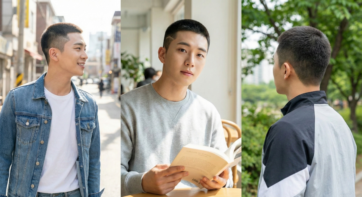 寸頭以極短長度突顯五官、幾乎零整理負擔,是追求效率與硬漢風格男生的懶人首選,但需注意臉型與額頭比例。