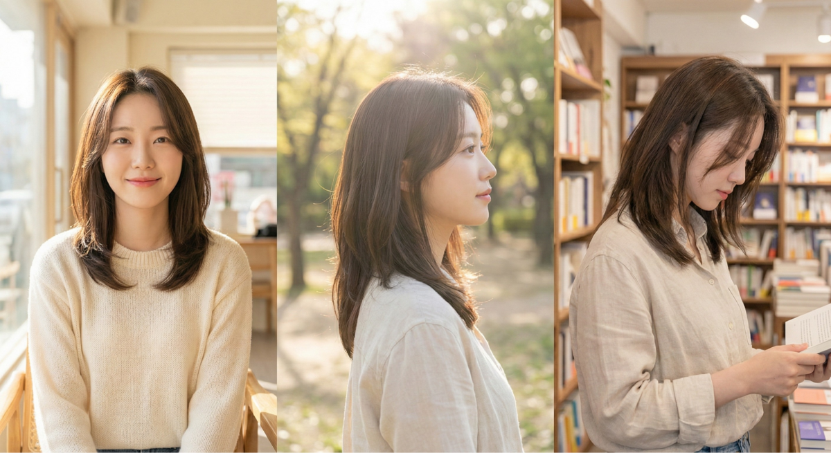 中長髮公主切利用下巴切口與及肩層次的落差，巧妙拉長下半臉比例，是短圓臉與短下巴的優雅顯瘦首選。