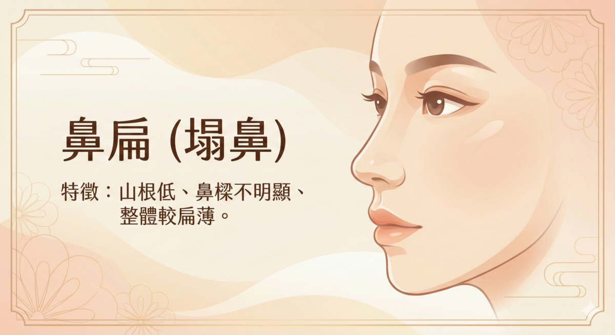 塌鼻的女人溫和依賴、收入平穩，但需提升自信與獨立性來改善人際與感情運勢。