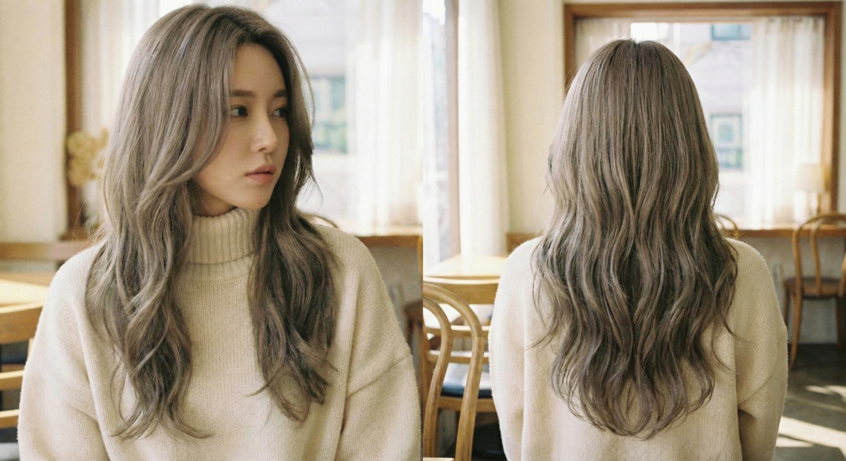 這款髮色具有強烈的霧面質感，像是為頭髮蒙上了一層復古濾鏡。