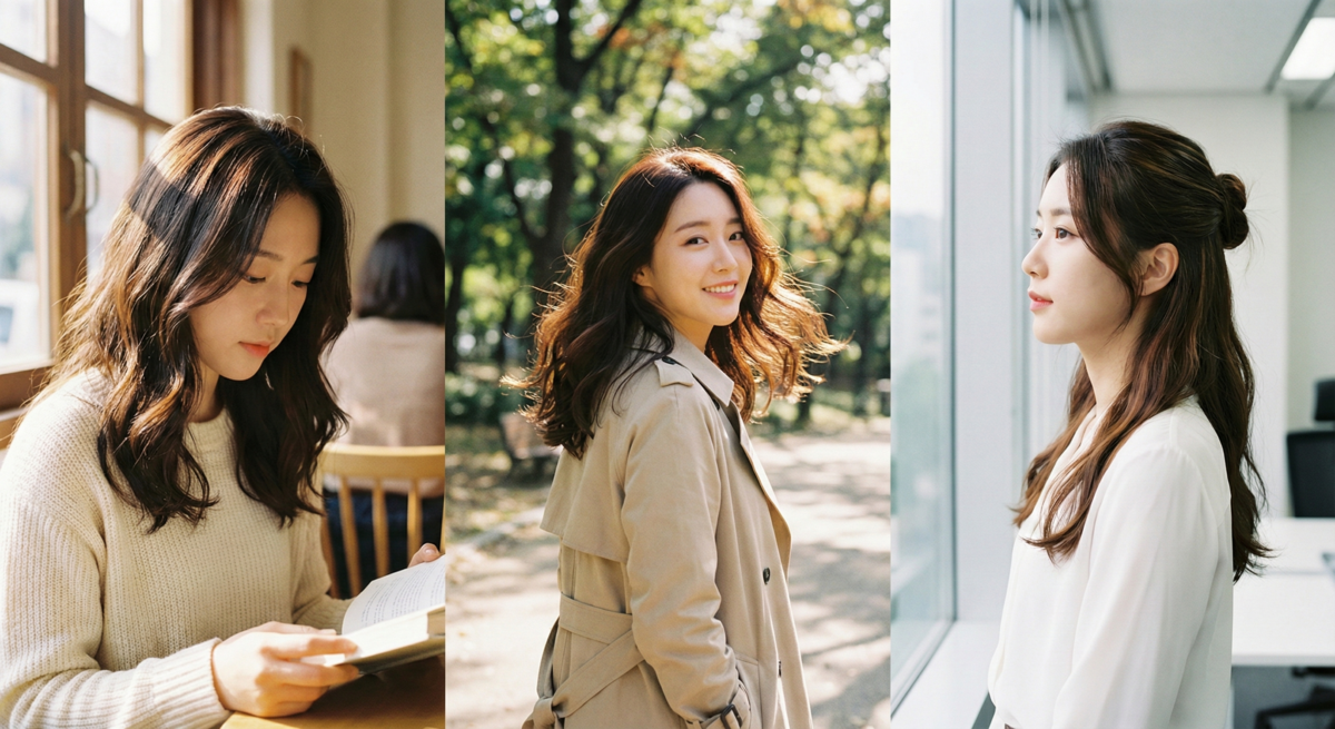 楓糖棕線條染帶暖色光澤，深淺交錯放大捲度層次，使大波浪捲髮靈動輕盈，打造浪漫時尚的立體髮型，同時遮白髮又增質感。