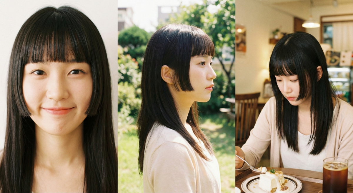 齊瀏海公主切以直齊線條展現俏皮甜美，能有效柔化短圓臉與下顎角，是兼具個性與減齡效果的可愛首選。