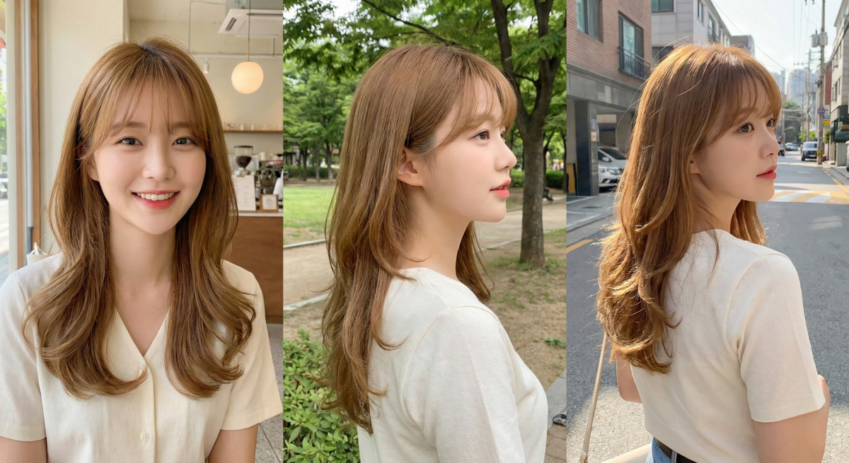 低層次髮尾微內彎配法式瀏海，增加髮量與空氣感，柔和臉型又易整理。