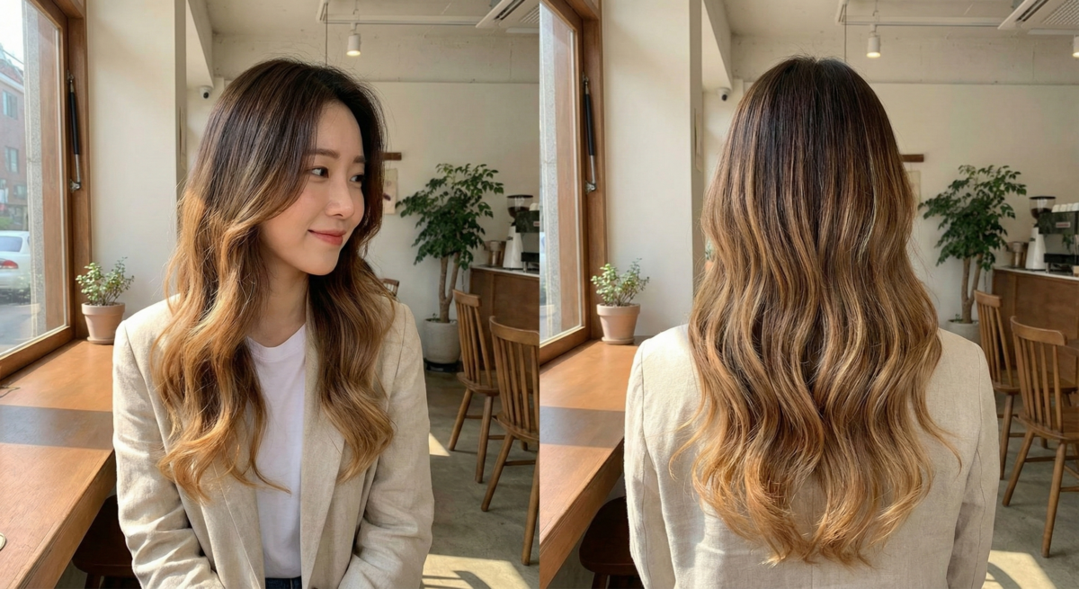 這款法式風格因為顏色隨原生髮生長自然銜接,即使不補染髮根也不會有明顯的布丁頭困擾。