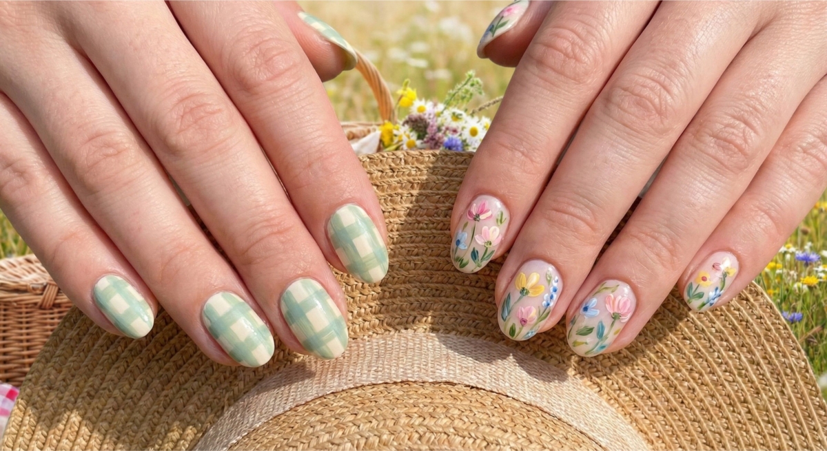 刻意保留筆刷的痕跡，繪製出邊緣不那麼平整的小花，模擬油畫或刺繡的質感。