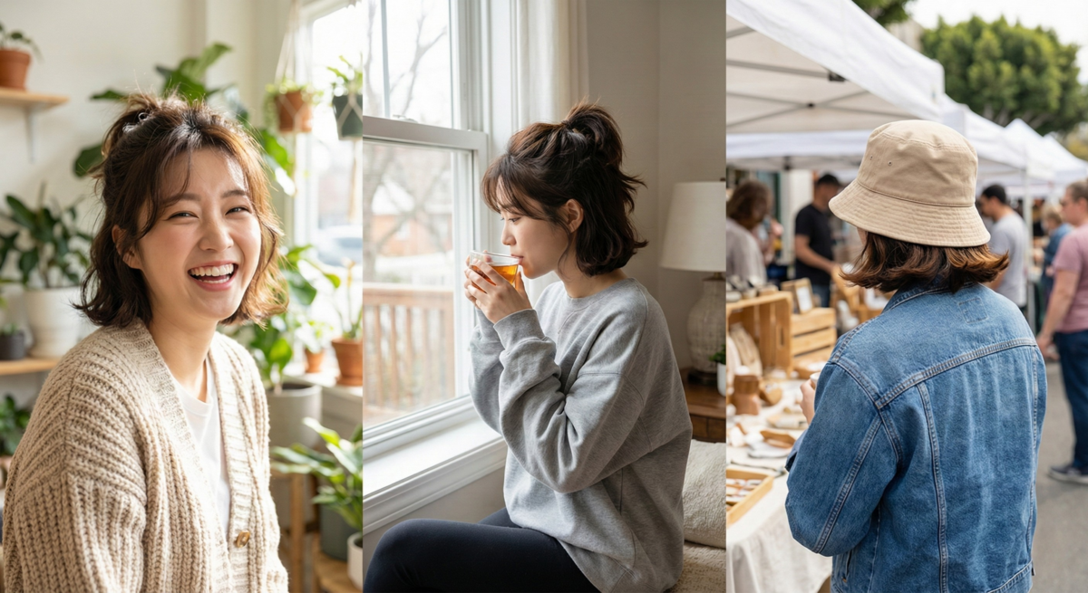 C型外彎短髮微翹髮尾，自然凌亂即可展現俏皮減齡感。