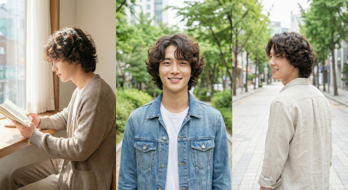 嬉皮捲以大波浪打造復古潮流豐盈造型，適合喜歡派對或復古風的男性。