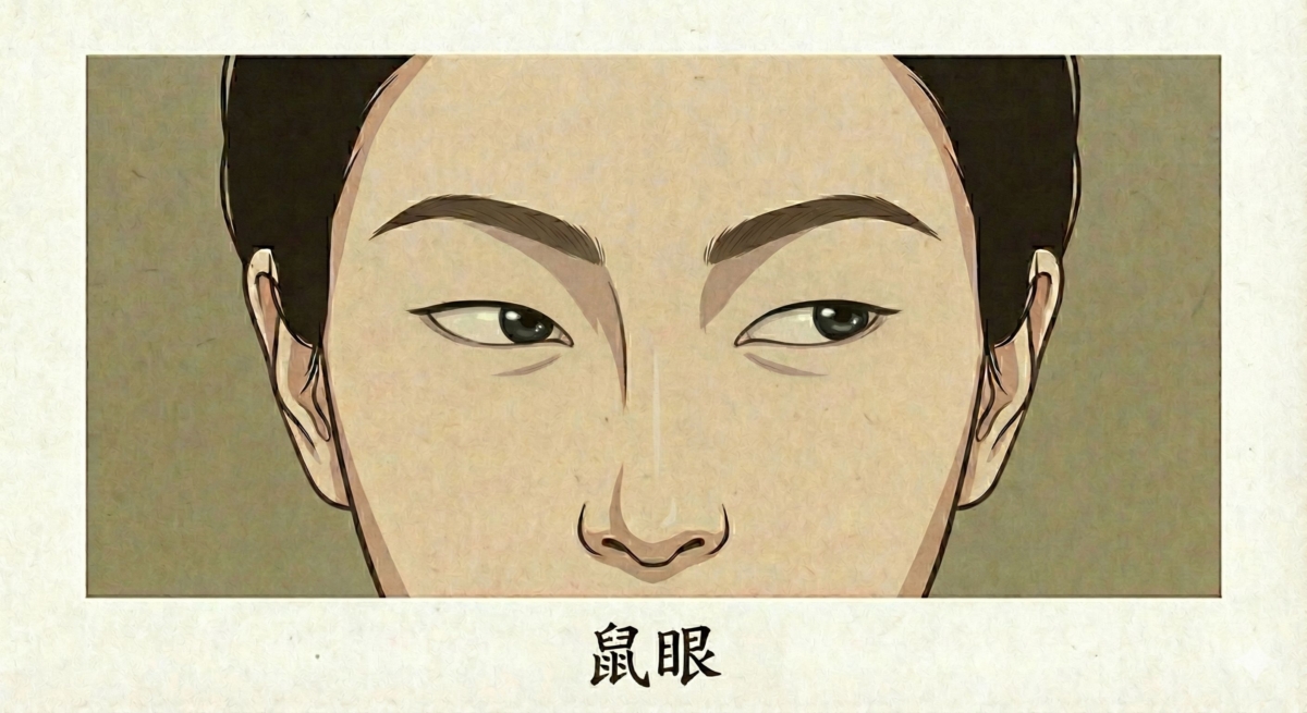 在面相學中，「鼠眼」被視為五顆星的極度危險惡相，代表在人性信任與利益往來上具有極高風險。