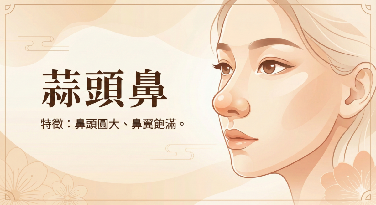 蒜頭鼻的女人人緣好、貴人多、越老越富，且具旺夫特質，屬穩定幸福的命格。