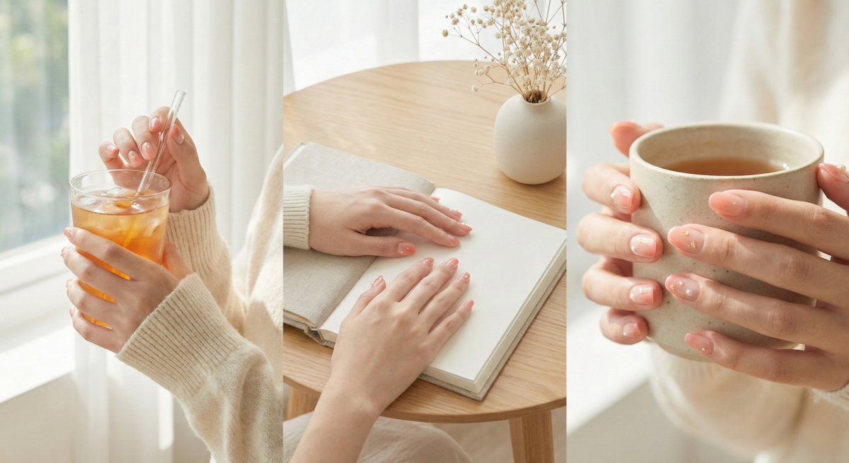 冰透蜜桃粉漸層美甲以柔和粉調營造果凍般質感,甜美顯白且自帶好氣色,是約會必備的氣質小心機。